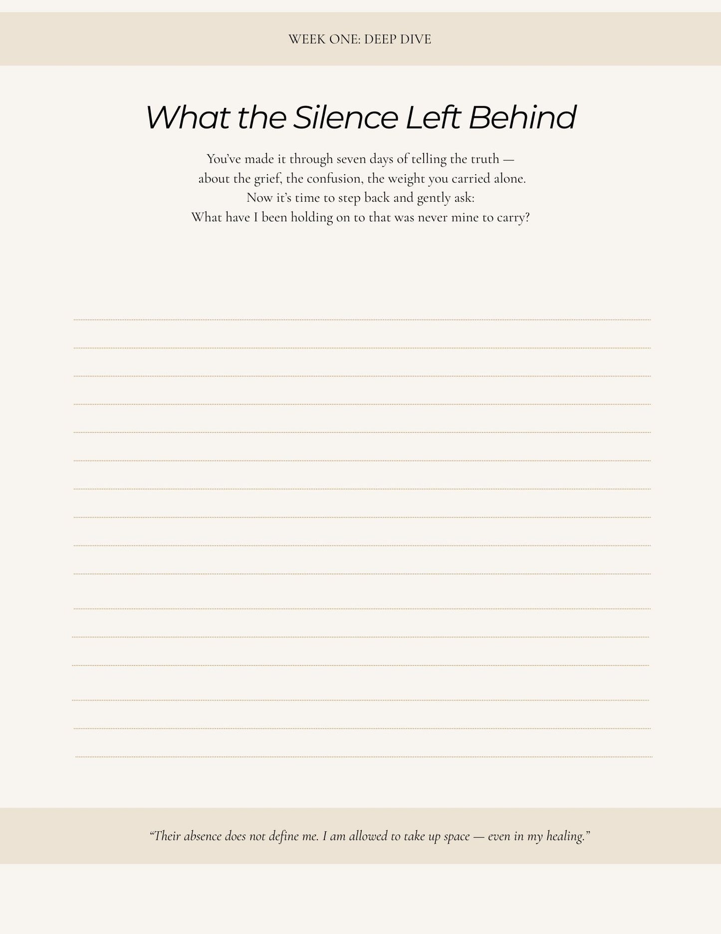 “Unfriended journal deep dive page to explore healing after being left behind in friendships”