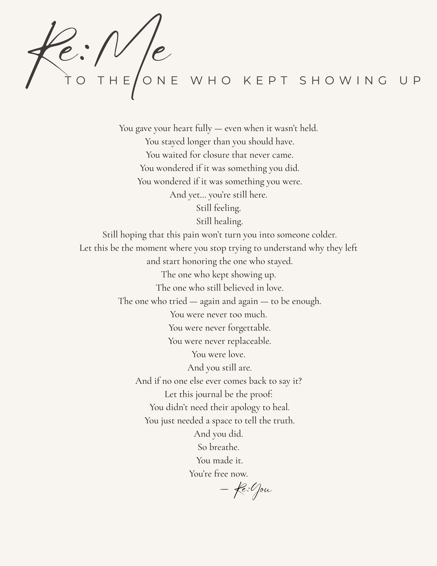 Emotional closing letter from the Unfriended journal